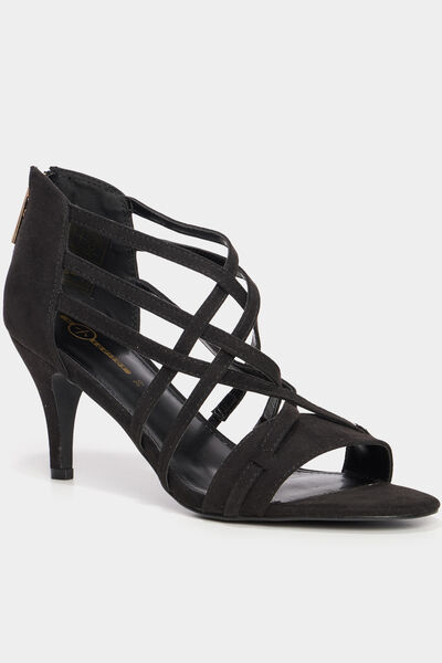 Sandales &agrave; talons noir femme