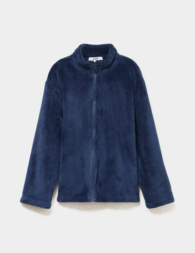 Veste de pyjama effet polaire bleu marine garçon
