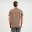 Polo col zipp&eacute; manches courtes coton marron homme