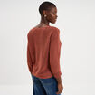 Pull droit col rond manches longues vieux rose femme