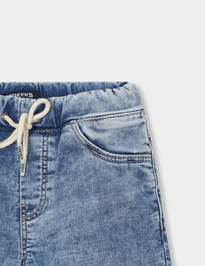 Bermuda droit en jean denim bleach garçon