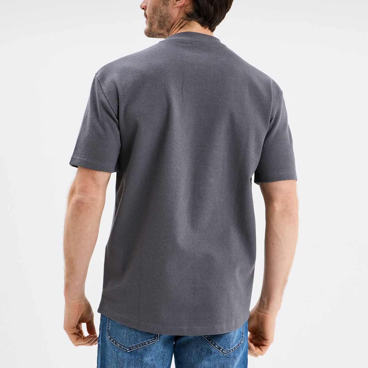 T-shirt col rond coton majoritaire gris foncé homme