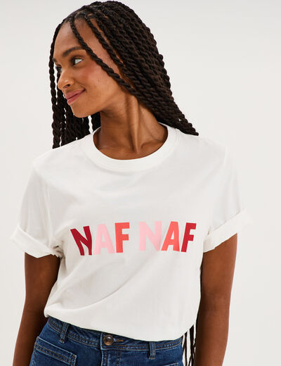 T-shirt manches courtes coton blanc femme