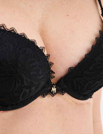 Soutien-gorge push up dentelle noir femme