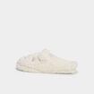 Chaussons mules effet polaire blanc femme
