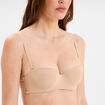 Soutien-gorge bandeau microfibre beige femme