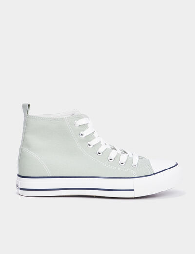 Baskets montantes en toile Creeks vert clair femme