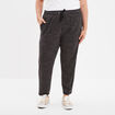 Pantalon de jogging taille élastiquée gris foncé femme grande taille