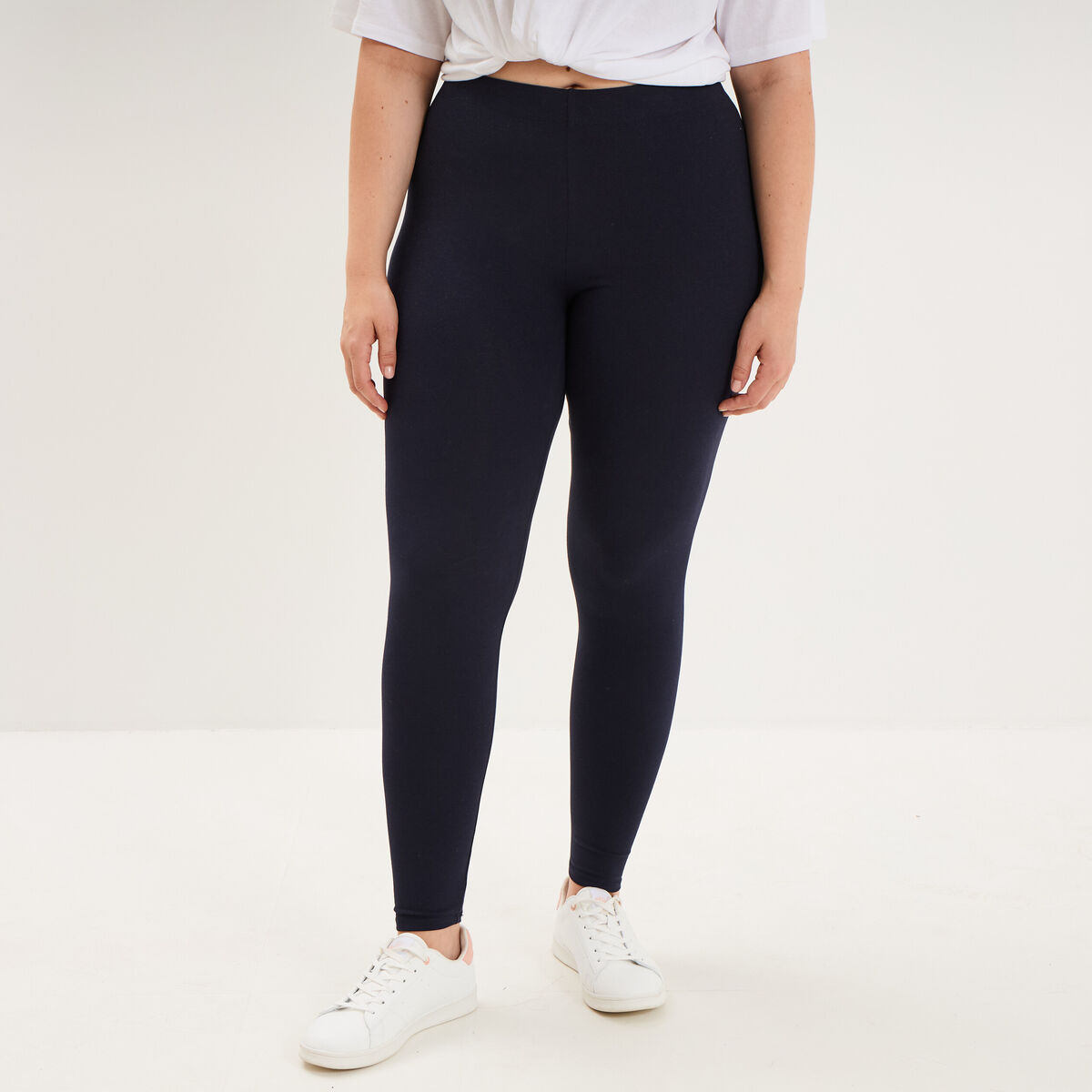 Legging avec taille &eacute;lastiqu&eacute;e bleu marine femme grande taille