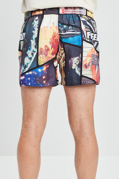Short de bain multicolore homme