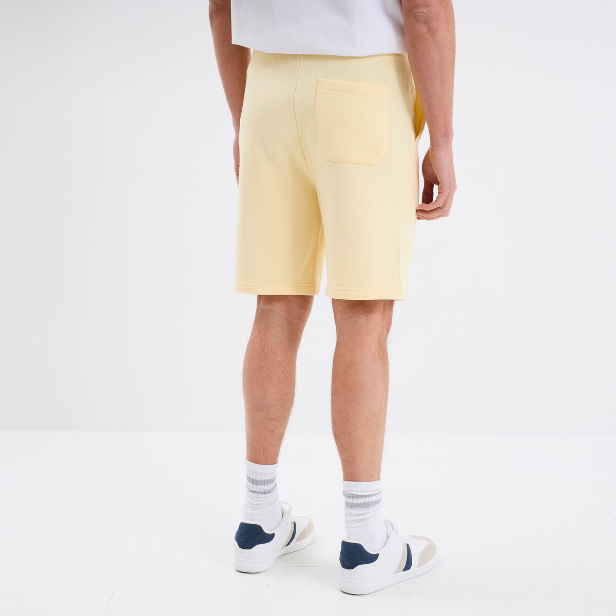 Short de jogging en molleton jaune clair homme