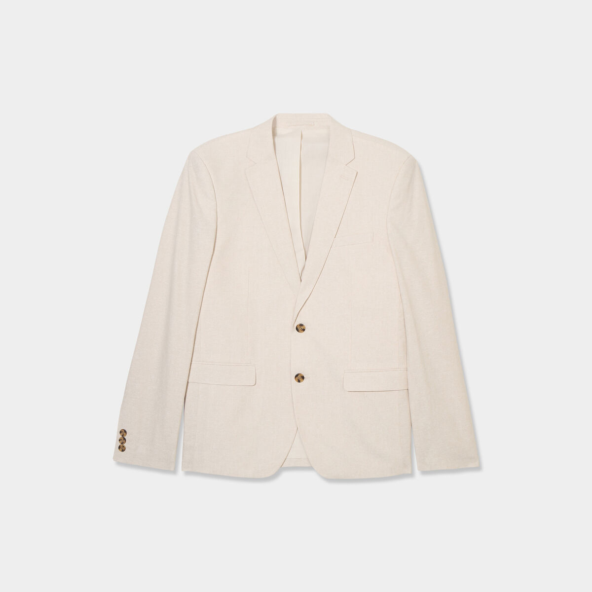 Veste blazer droite lin m&eacute;lang&eacute; gris clair homme