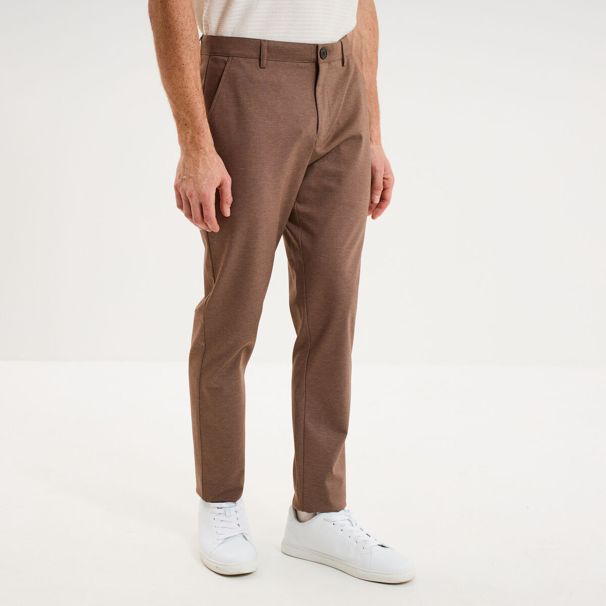 Pantalon chino slim taupe homme