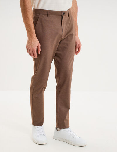 Pantalon chino slim taupe homme