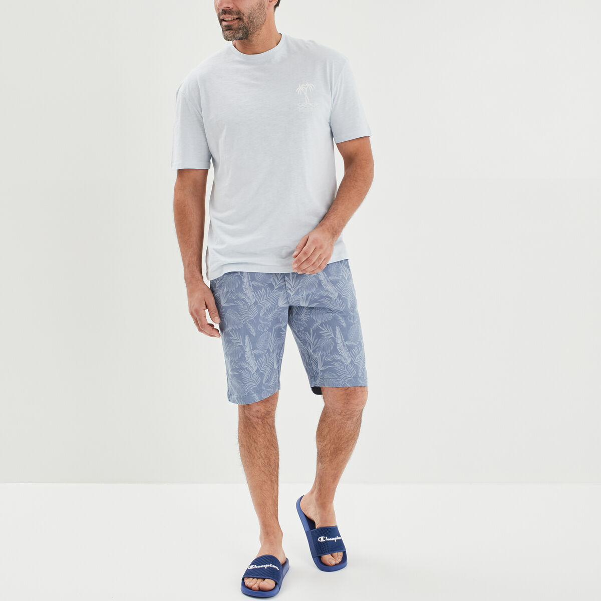 T-shirt oversize manches courtes Creeks bleu clair homme