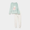 Ensemble pyjama effet velours 2 pi&egrave;ces vert clair fille