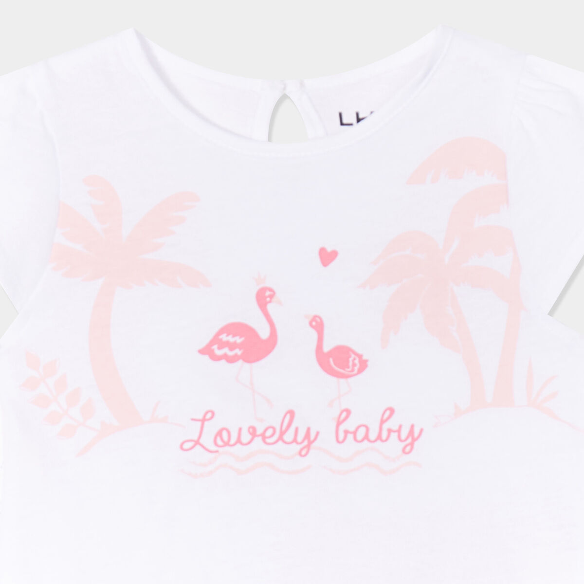 Ensemble 2 pièces t-shirt et short coton blanc bébé fille