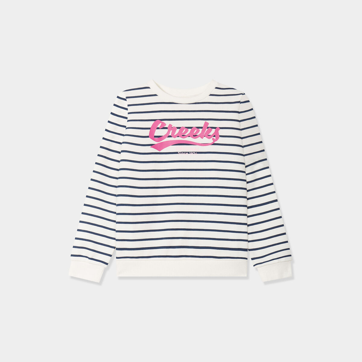 Sweat avec col rond Creeks ecru fille