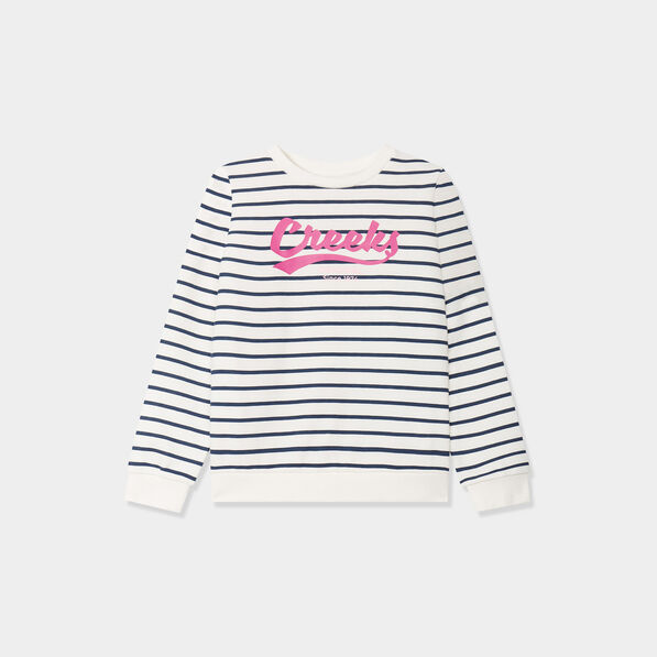 Sweat avec col rond Creeks ecru fille