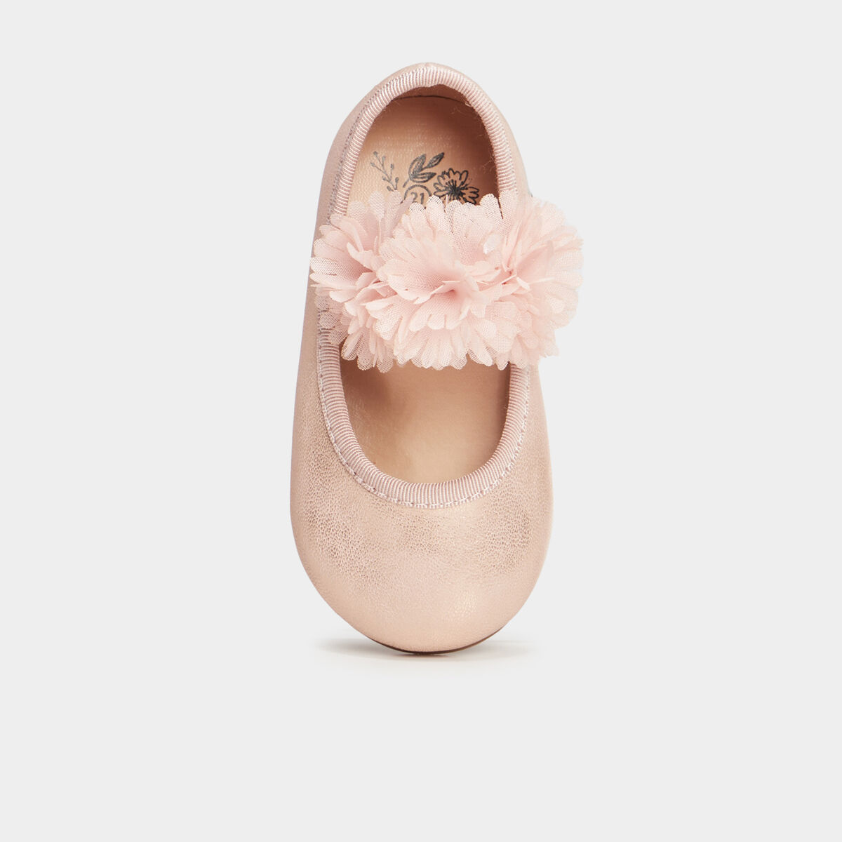 Ballerines &agrave; froufrous rose b&eacute;b&eacute; fille