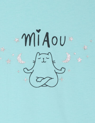 Lot 2 ensembles pyjamas short coton bleu turquoise fille