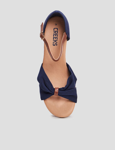 Sandales compensées Creeks bleu femme