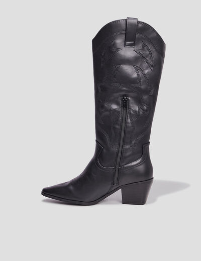 Bottes santiags bouts pointus noir femme
