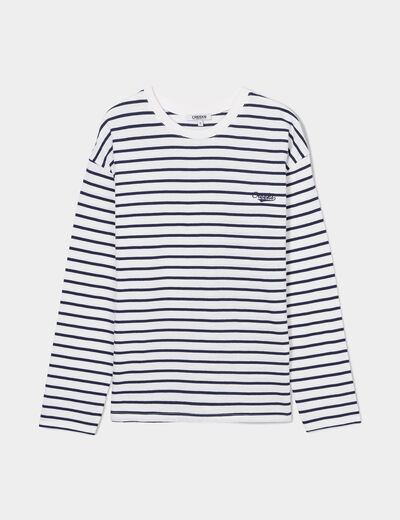 T-shirt manches longues Creeks blanc femme
