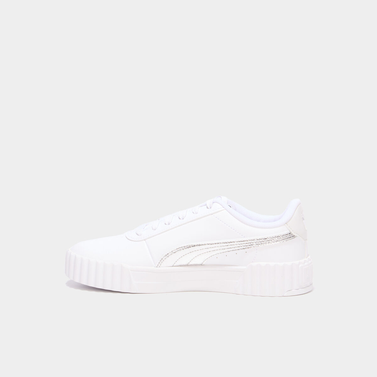 Tennis basses &agrave; lacets Carina 3.0 Puma gris argent femme