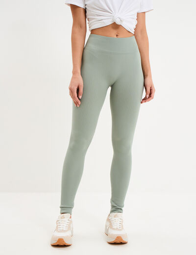 Legging de sport c&ocirc;tel&eacute; stretch vert pastel femme