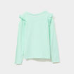 T-shirt à manches longues sequins coton vert clair fille