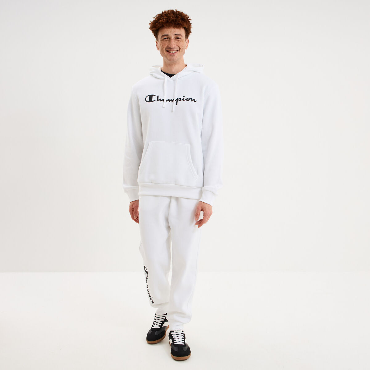 Sweat hoodie 1 poche molleton Champion blanc homme