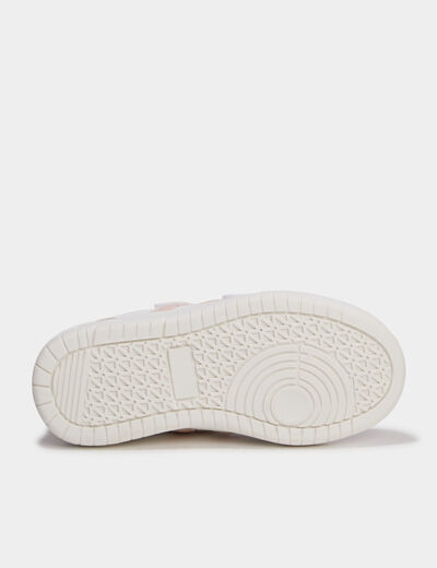 Tennis basses &agrave; scratchs rose fille