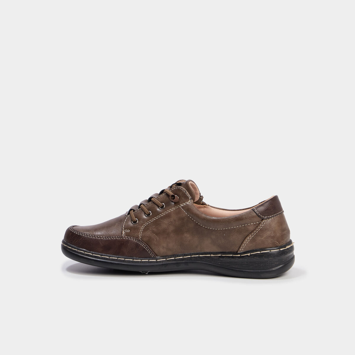 Derbies confort zipp&eacute;es &agrave; lacets taupe femme