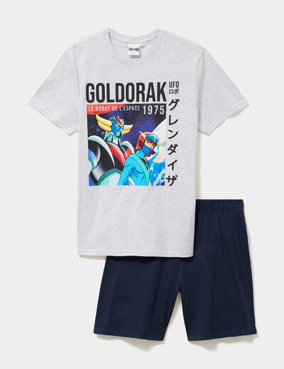 Ensemble pyjama short t-shirt Goldorak gris clair homme