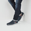 Chaussures bateau en cuir Trappeur bleu homme