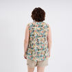 Blouse ajustée col tunisien blanc femme grande taille
