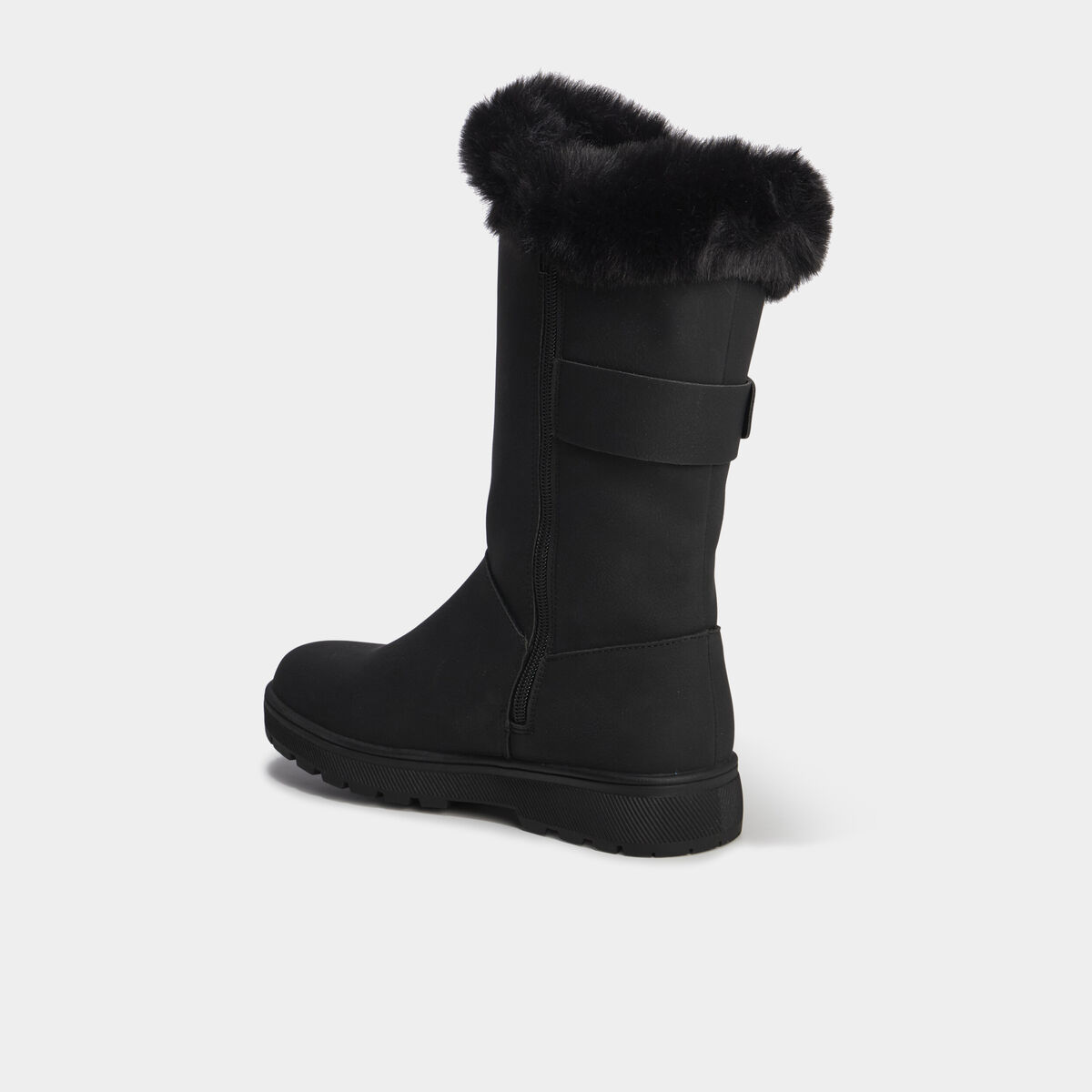 Bottes fourr&eacute;es avec boucles noir femme