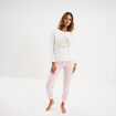 Ensemble pyjama effet velours 2 pi&egrave;ces blanc femme