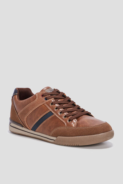 Sneakers plates Trappeur marron homme