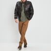 Blouson droit simili cuir marron homme