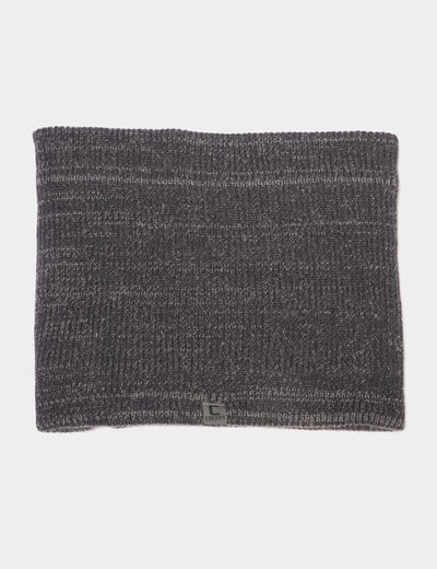 Tour de cou tricot&eacute; doubl&eacute; gris fonc&eacute; homme