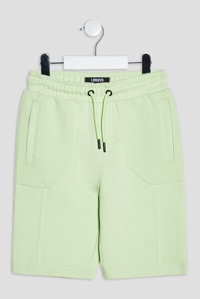Short jogging ajustable 2 poches Liberto vert clair garçon