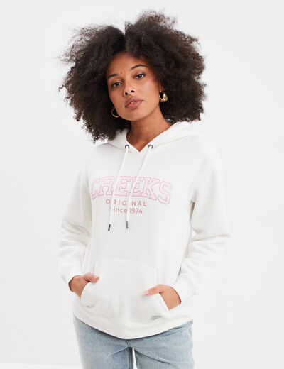 Sweat à capuche hoodie Creeks Original ecru femme