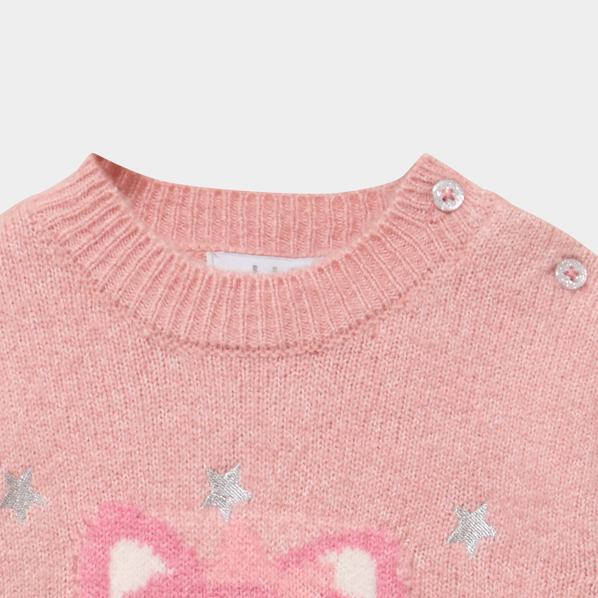 Ensemble robe pull et collants rose poudr&eacute;e b&eacute;b&eacute; fille