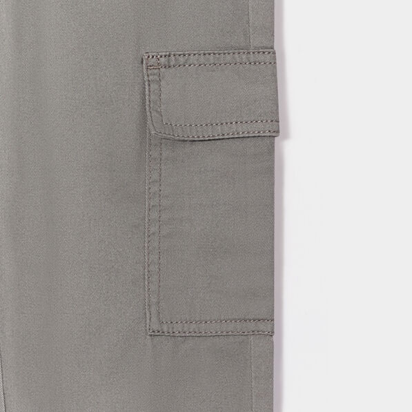 Pantalon cargo taille élastiquée vert kaki garçon