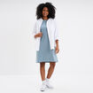 Robe t-shirt manches courtes coton gris femme