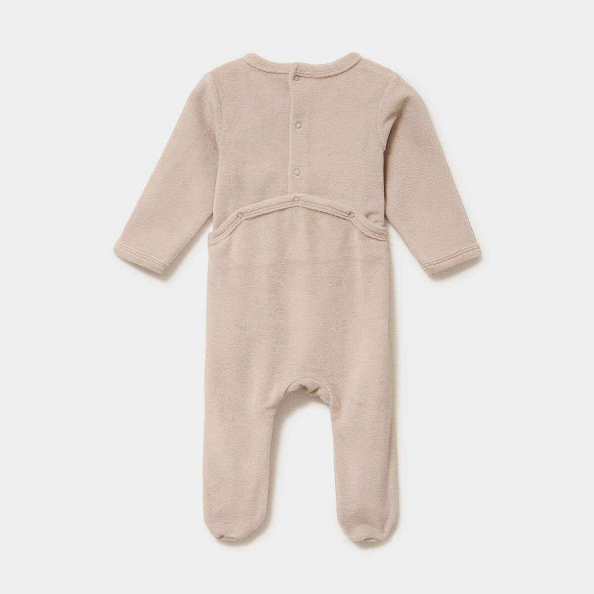 Dors-bien effet velours manches longues beige b&eacute;b&eacute;