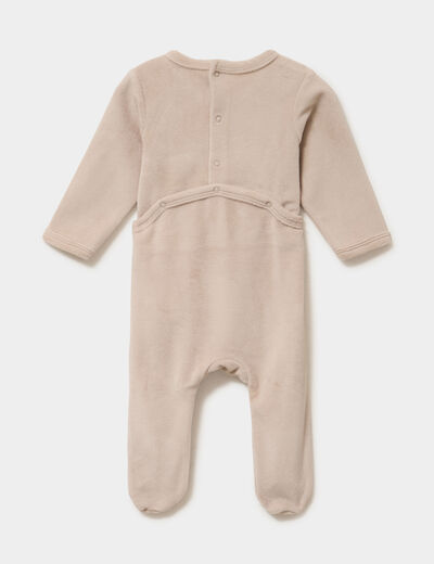 Dors-bien effet velours manches longues beige b&eacute;b&eacute;