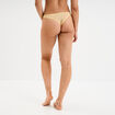 Tanga en dentelle doublure coton jaune clair femme